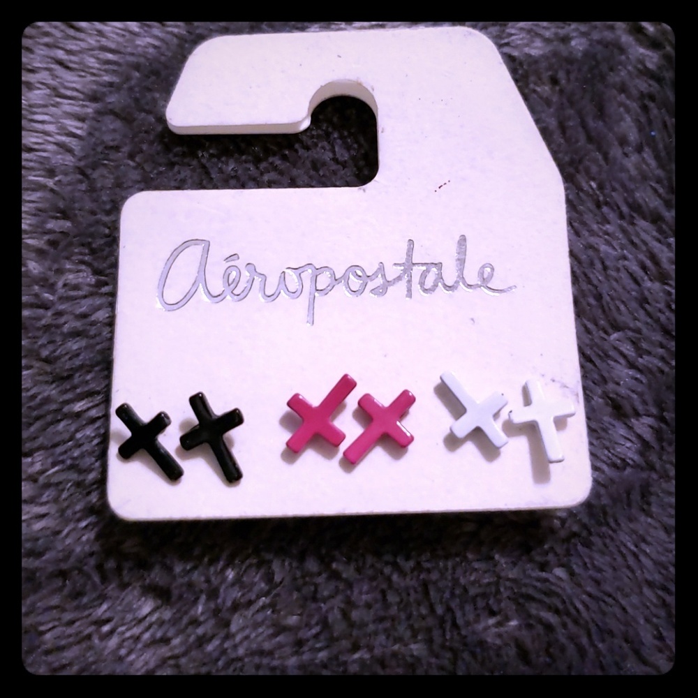 Aeropostale Cross Earring Set NWT